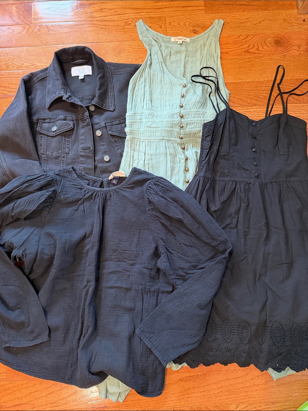 Black & Green Medium Bundle- 4 pieces. Dresses, top, jean jacket